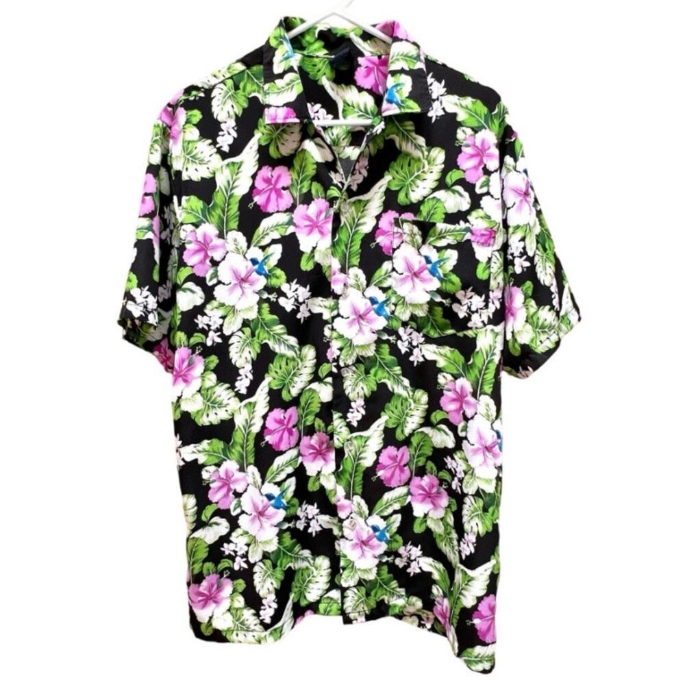 Vintage Hawaiian Shirt FC Brand Mens Size L Floral Button Up